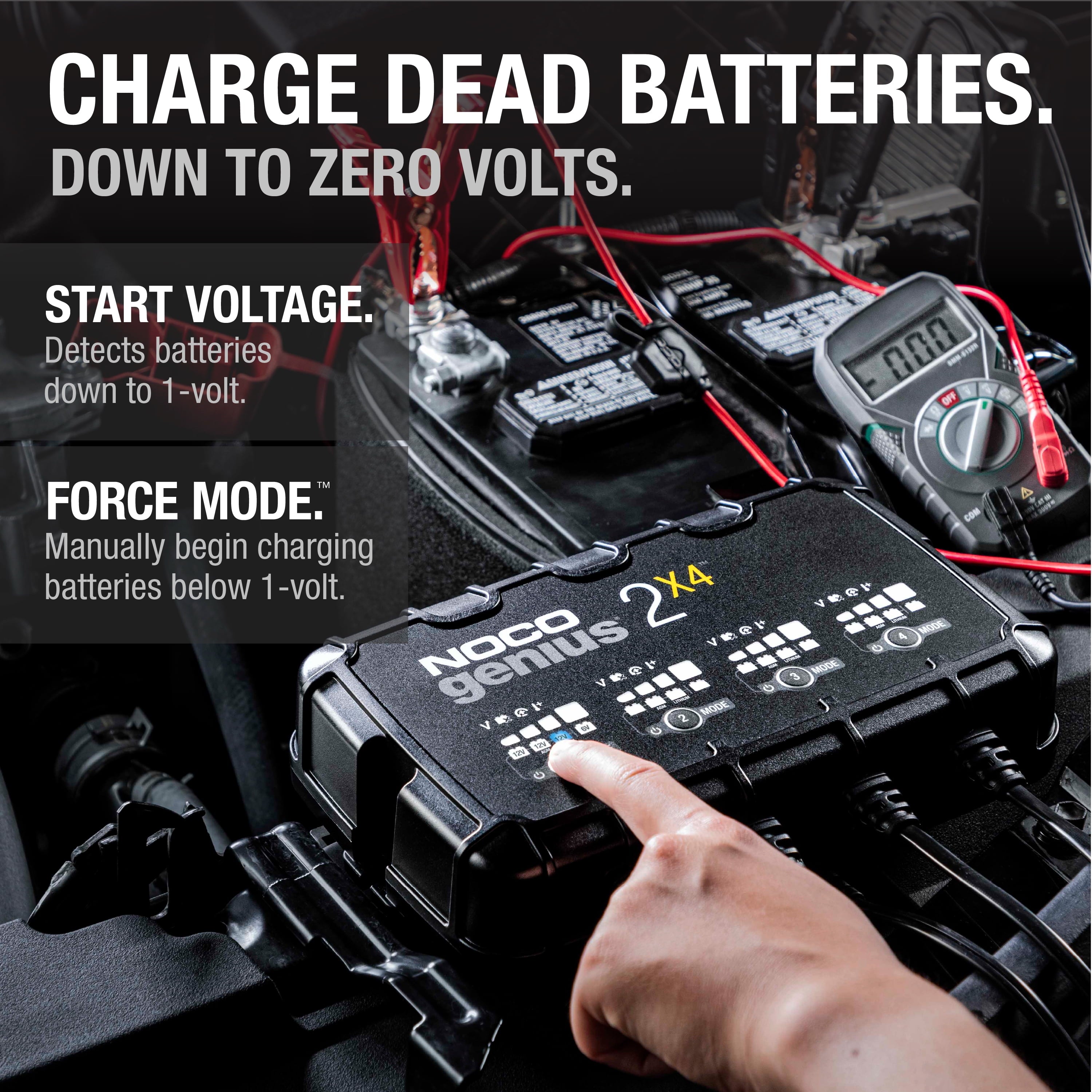 NOCO GENIUS2X4 4-Bank 8A (2A/Bank) 6V/12V Smart Battery Charger and Maintainer