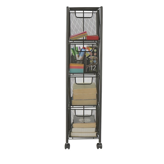 Mind Reader Rolling File Cabinet With Drawers Craft Cart Organizer