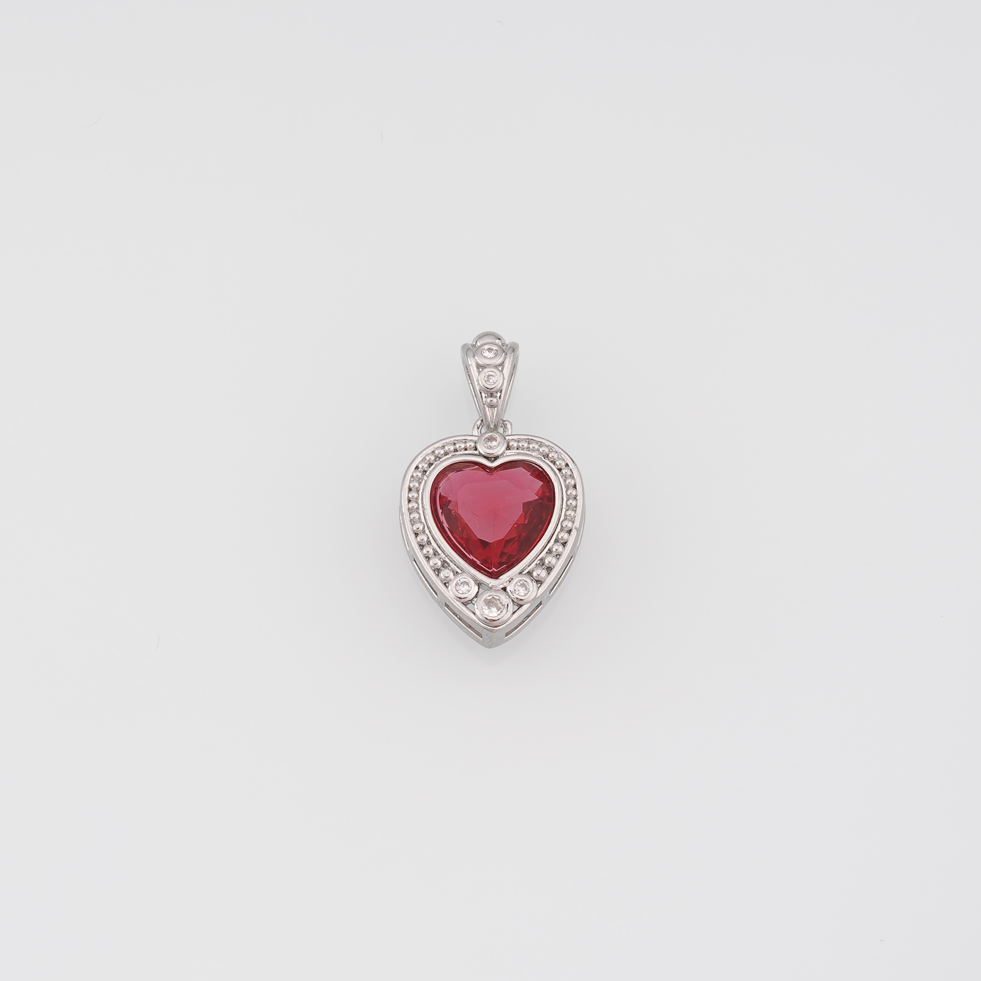 18K Gold Filled Heart Pendant,CZ Micro Pave Heart Charm Earrings Necklace for DIY Jewelry Making Supply