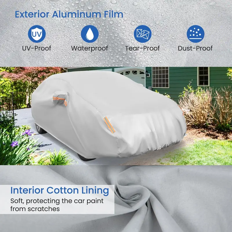 Universal Car Cover for Sedans – 185-Inch Waterproof UV & Rain Protection (Fits Toyota Corolla)