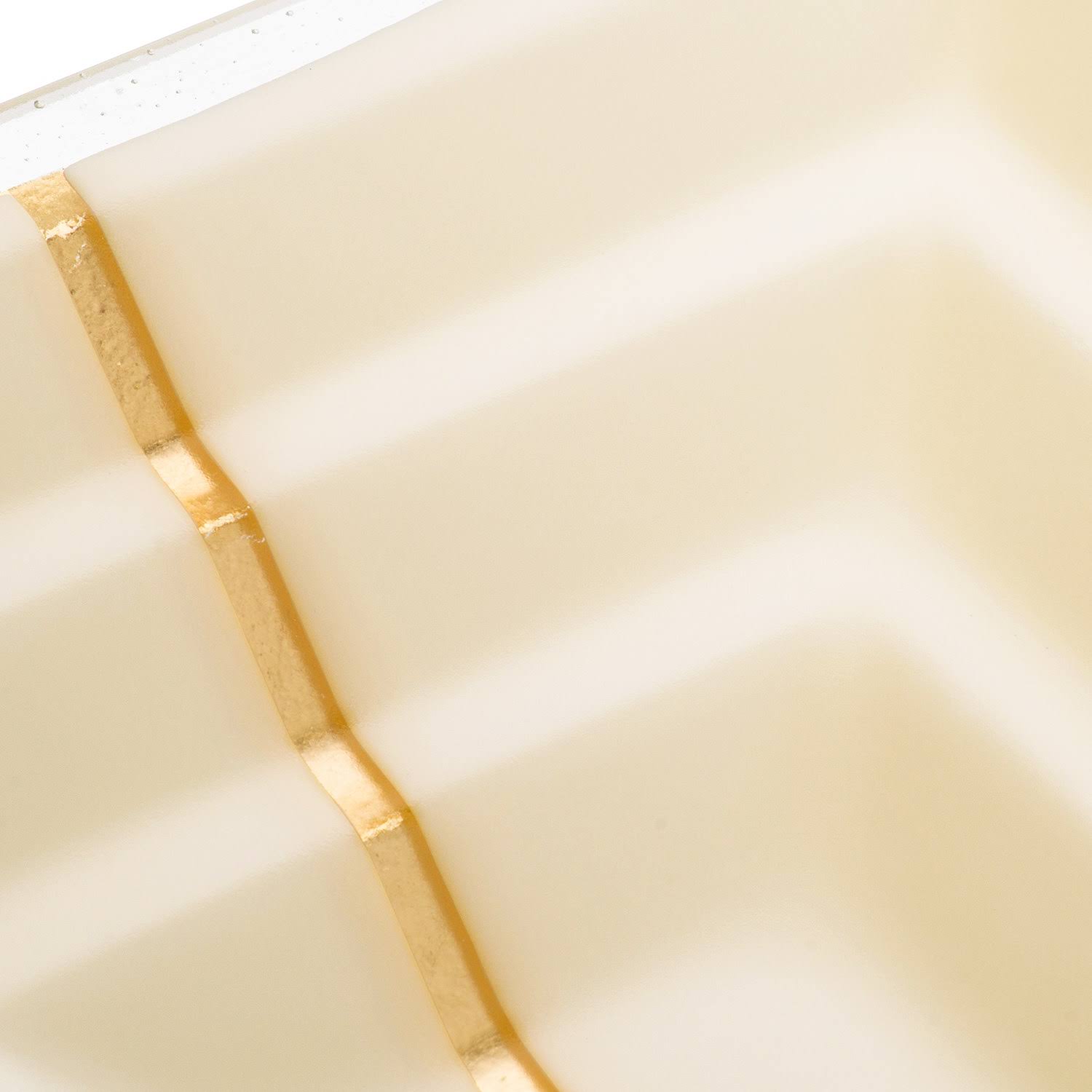 Linkasink AG01A-02BRS Stripe Small Rectangular Sink - Cream Glass with Brass Accent