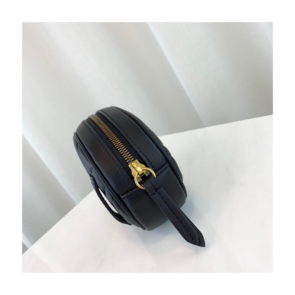 Gucci GG Marmont Matelasse Leather Belt Bag Black