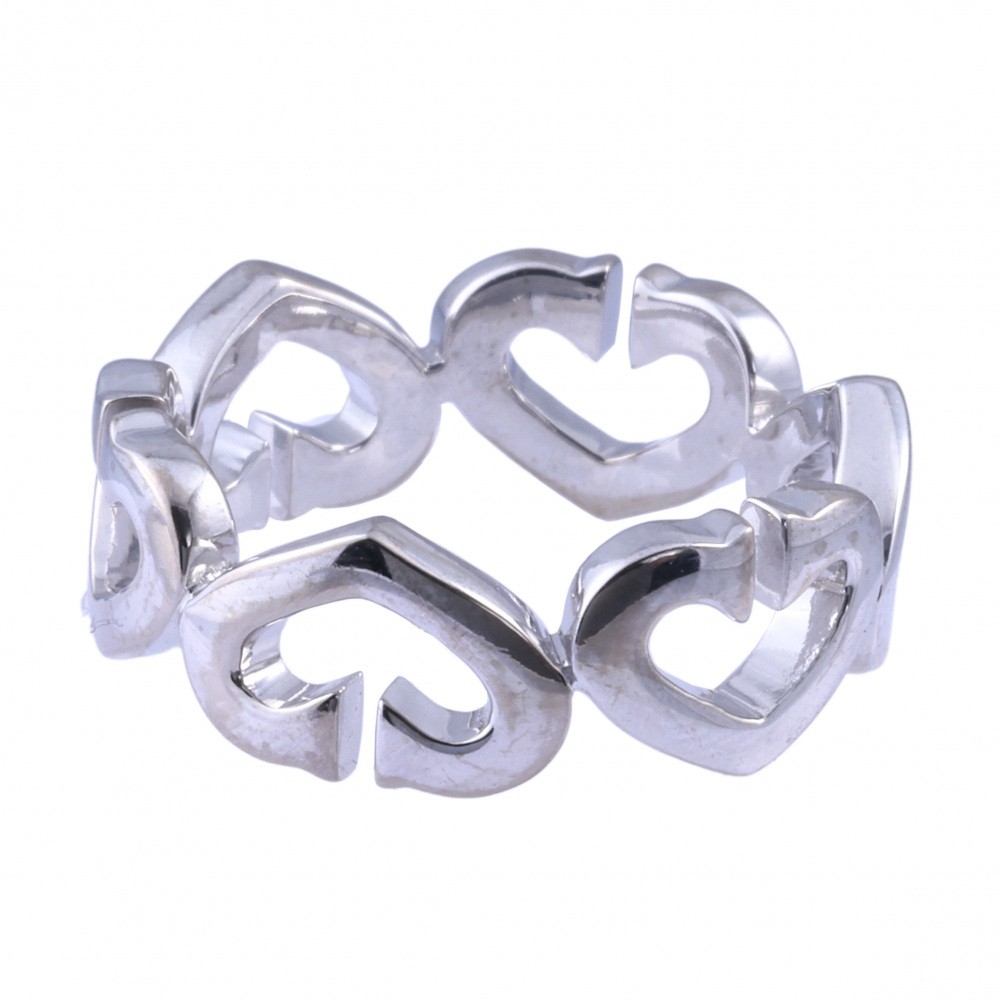 Cartier C Heart Ring 18K White Gold Diamond