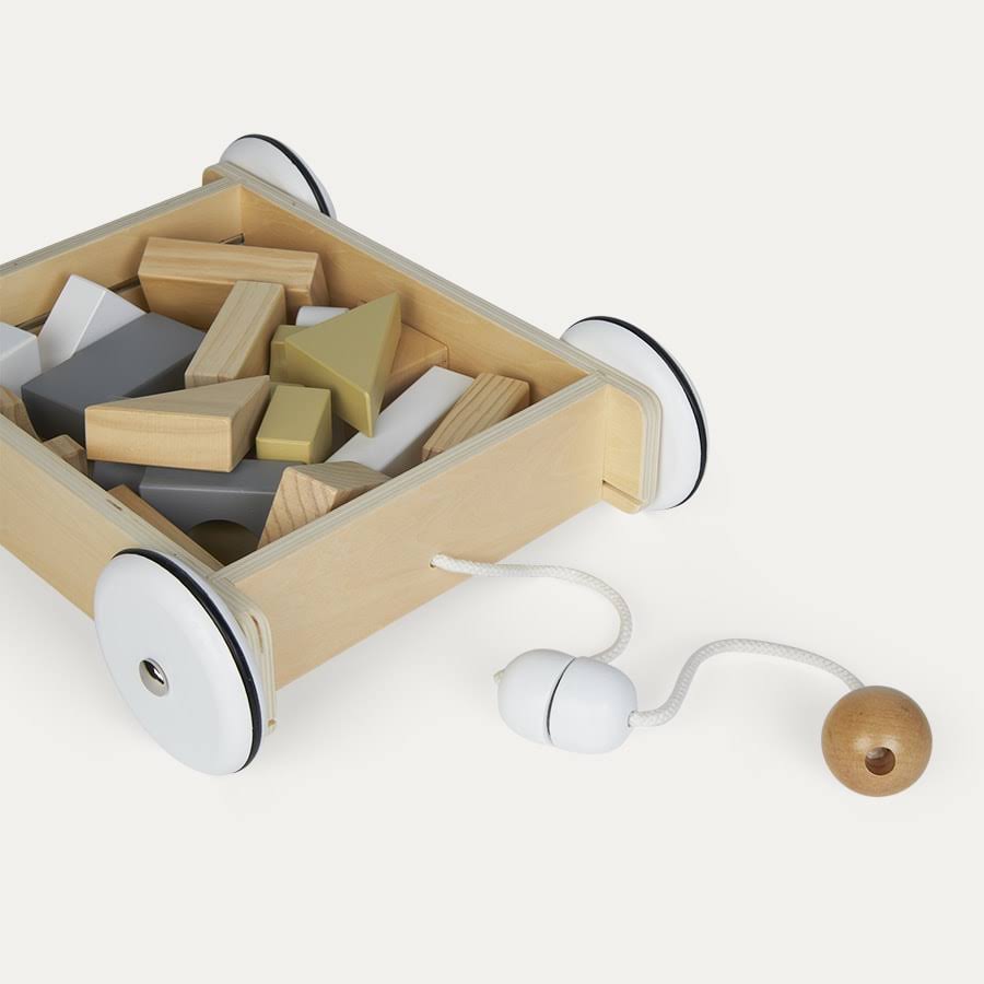Kid&s Concept Kids - Wagon with Blocks - One Size - Beige