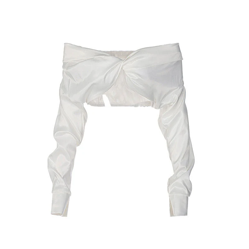 Off Shoulder Twist Crop TopClistos