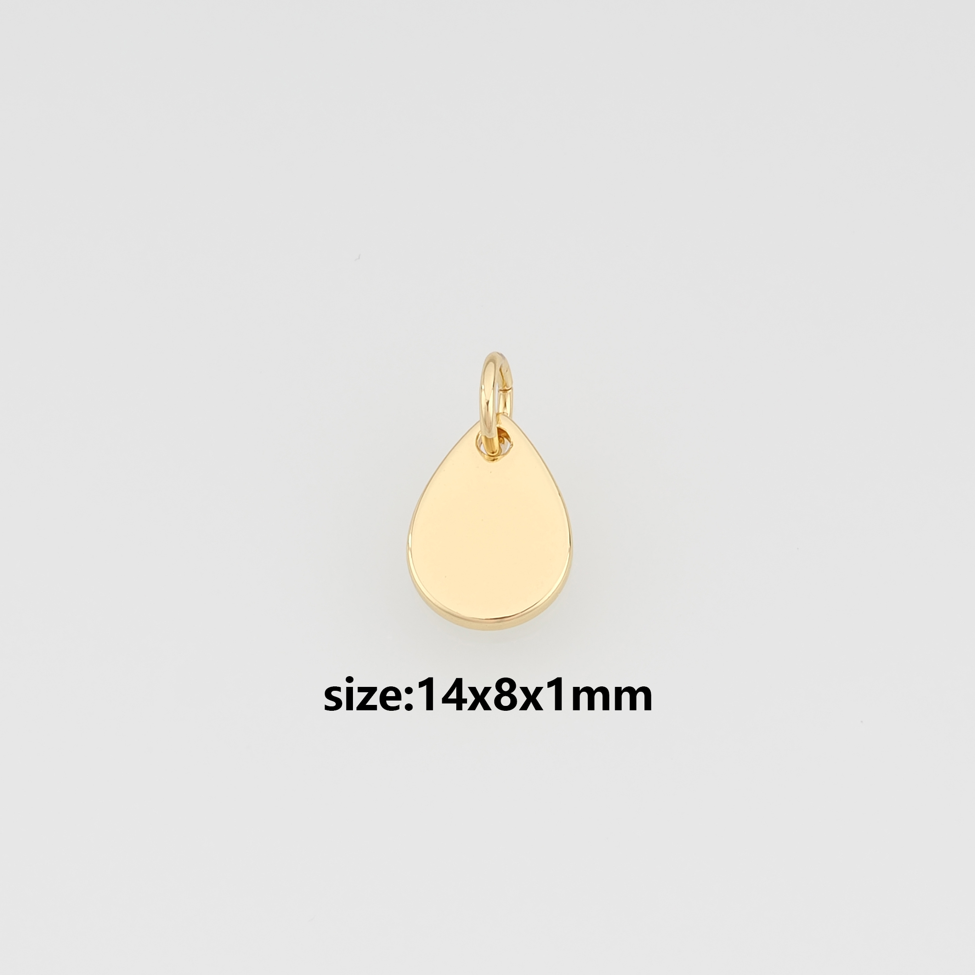 18K Gold Filled Teardrop Pendant,Teardrop Charm Earrings Necklace for DIY Jewelry Making Supply