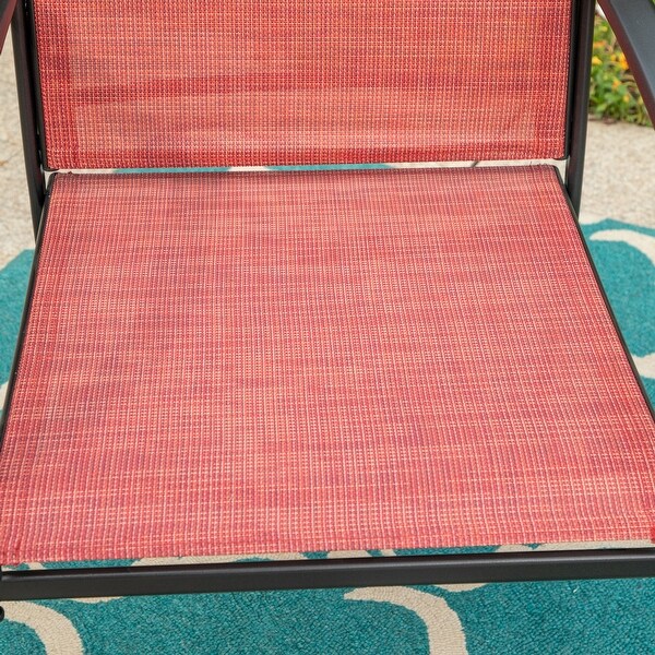 MAISON ARTS 7Piece Patio Dining Set Woodlook Rectangle Table and 6 Textilene Chairs