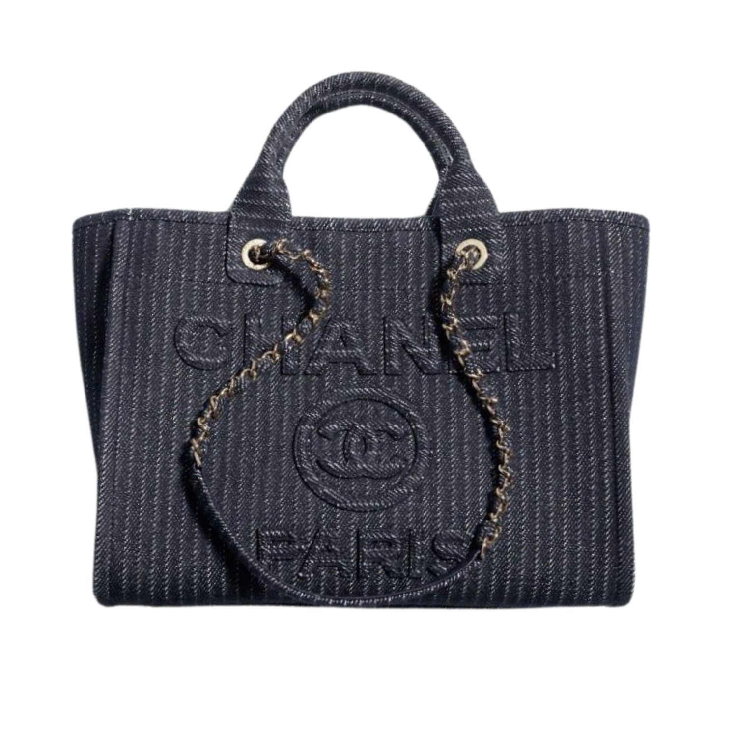 Chanel Shopping Bag Dark Blue 33Cm/13in
