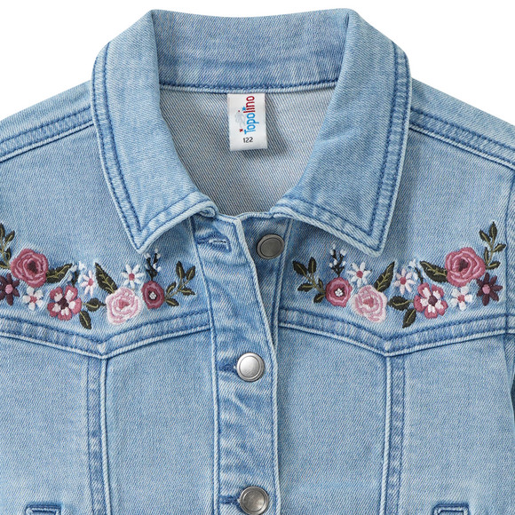 Topolino Mädchen Jeansjacke mit Blumen-Stickerei