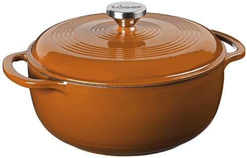 Lodge EC6D43 Enameled Cast Iron Dutch Oven, 6-Quart, Island Spice Red