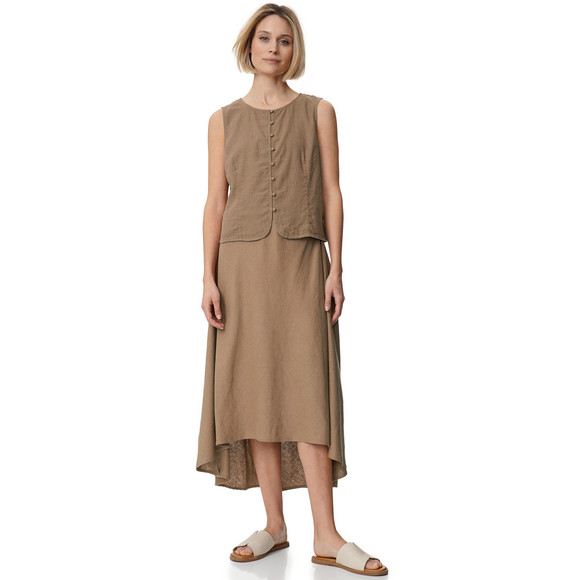 Gina Collection Damen Leinen-Rock mit Elastikbund