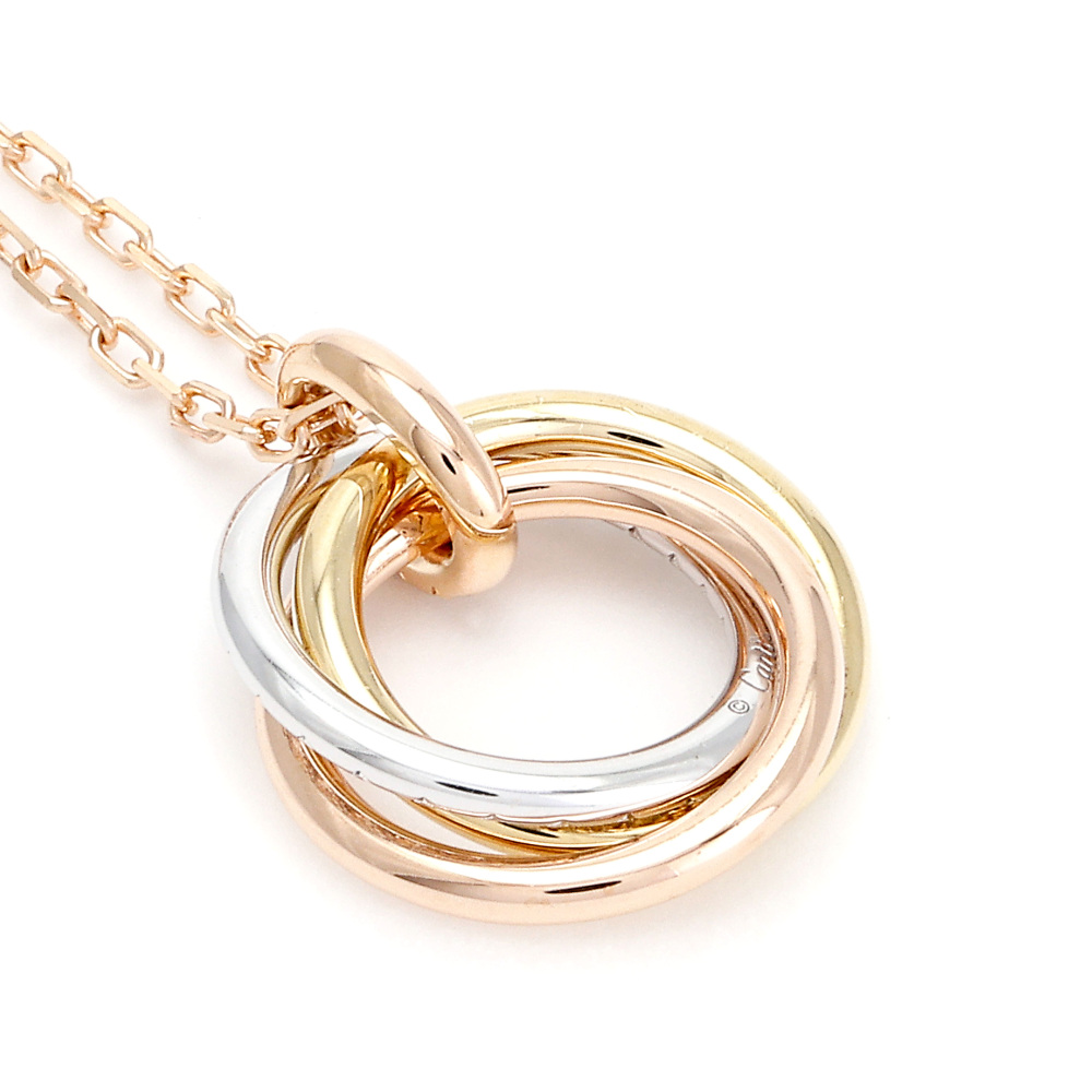 Cartier Trinity Necklace Tri-Gold Diamond B7224586