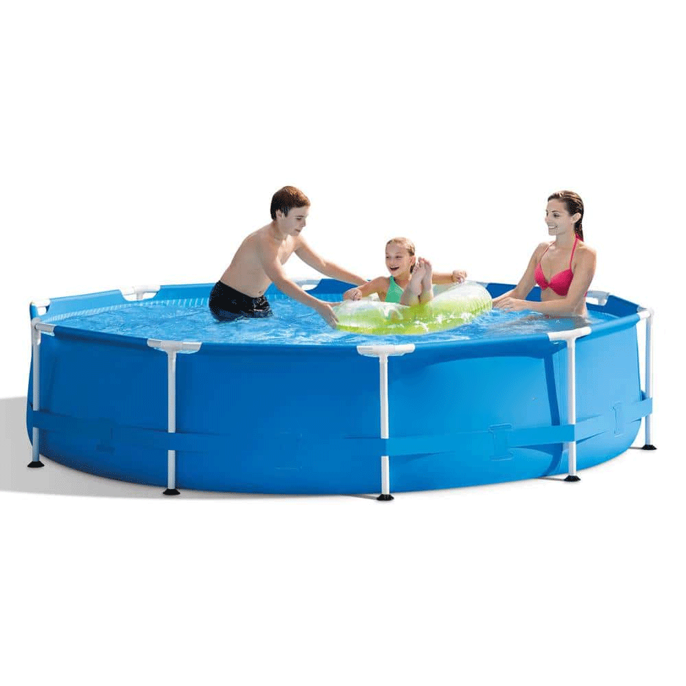 INTEX 10 ft. x 10 ft. Round 30 in. Deep Metal Frame Pool w/ Pump & Type H Filters (6 Pack) & 10′ Round Pool Cover 6 x 29007E + 28201EH + 28030E