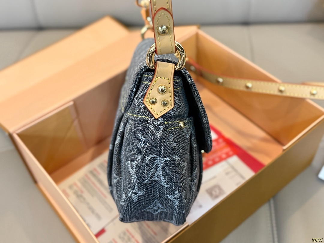 LV Sunset Denim Ingot Shoulder Bag - cnluxepick
