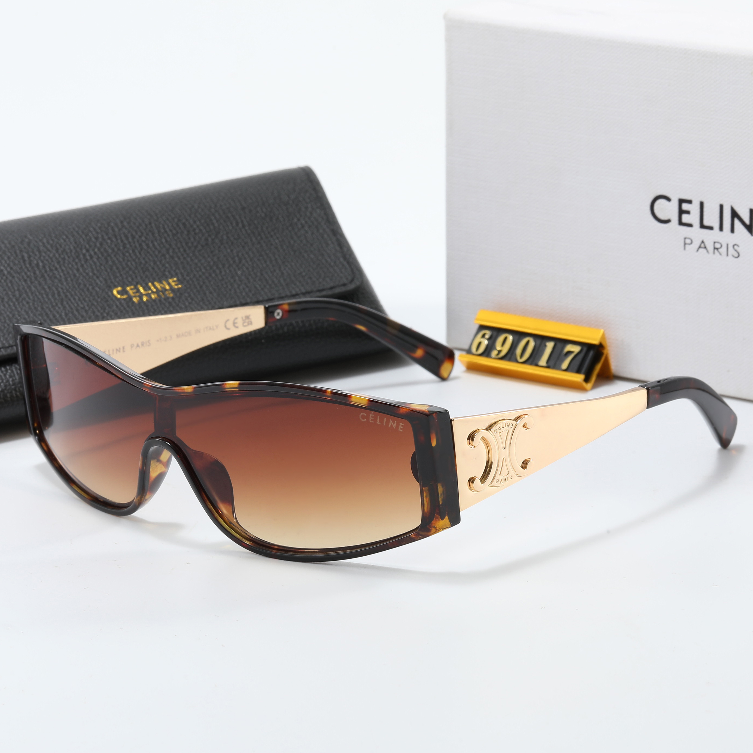 Celine European and American metal motorcycle style sunglasses slim and high-end sunglasses - cnluxepick