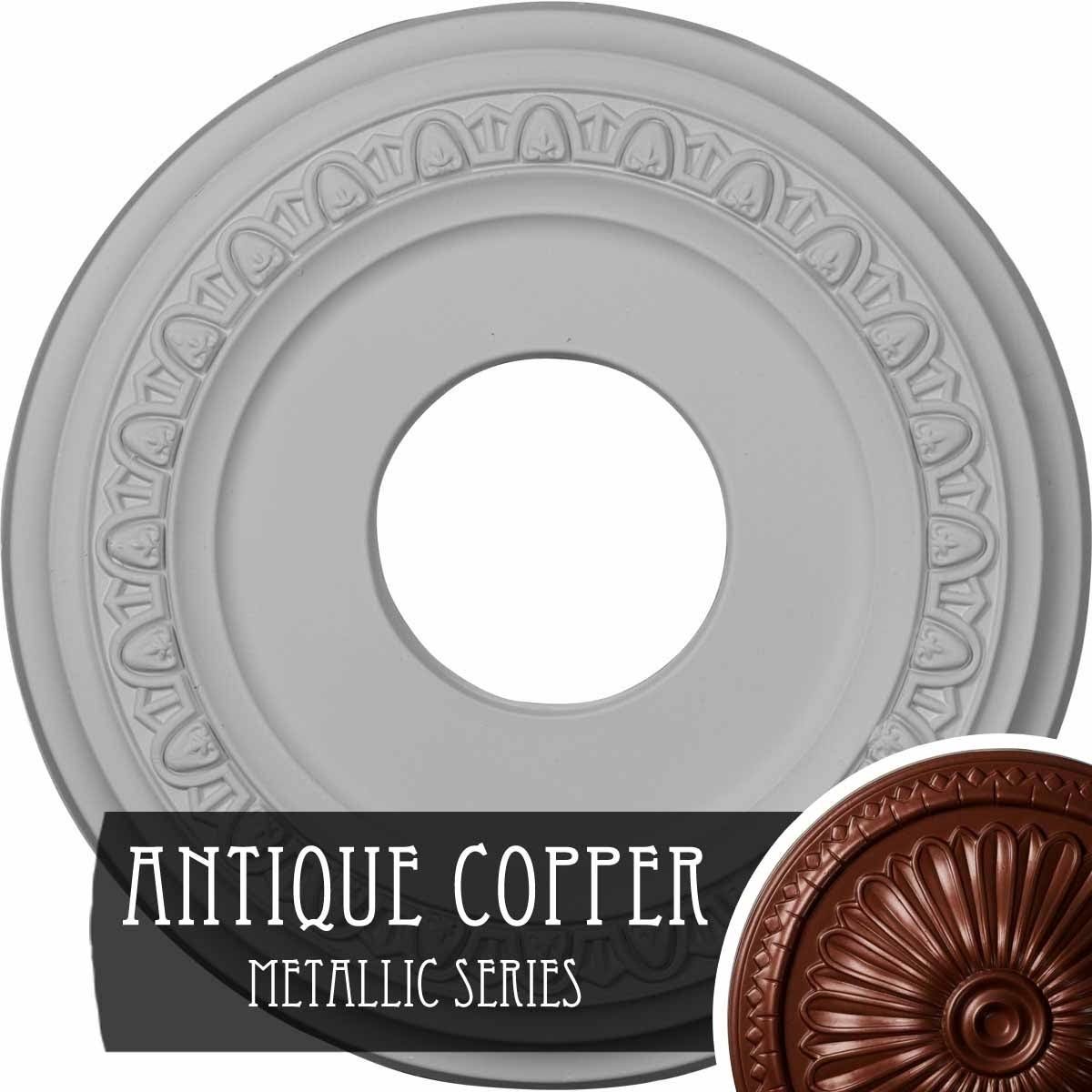 12 1/4x22OD x 4x22ID x 1 1/8x22P Jackson Ceiling Medallion (Fits Canopies Up to 7 3/8x22), Hand-Painted Black Pearl