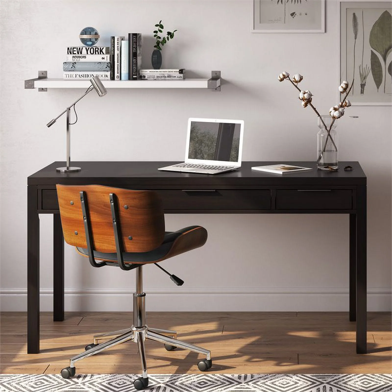 Pemberly Row Solid Wood Contemporary 60 