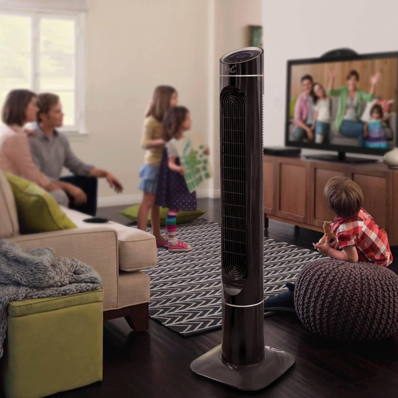 Vie Air 50x22 Luxury Digital 3 Speed High Velocity Tower Fan with Fresh Air Ionizer