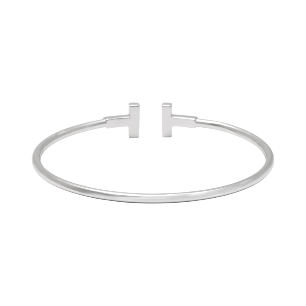 Tiffany & Co. Tiffany T Wire Bracelet 18K White Gold Diamond 60010748