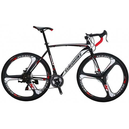 700C Adult Road Bike Steel Frame 54 Mag Wheel Dual Disc Brake 21 Speed Gear System Men Road Bicycle