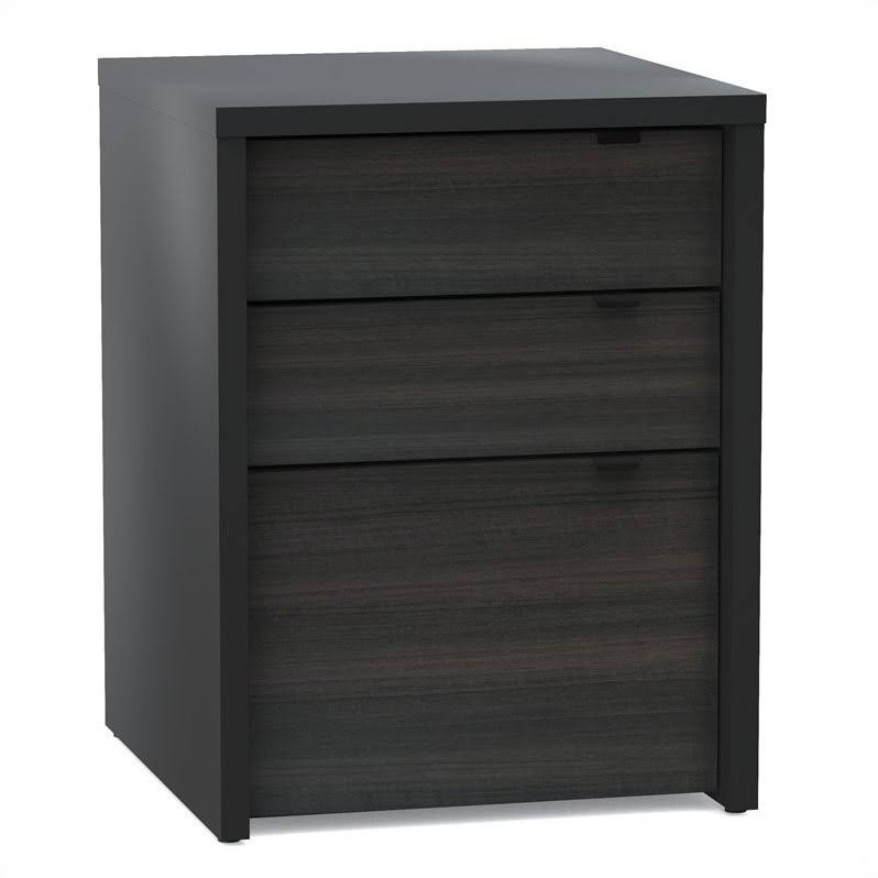 Nexera Sereni-T 3 Drawer Reversible Desk in Black and Ebony
