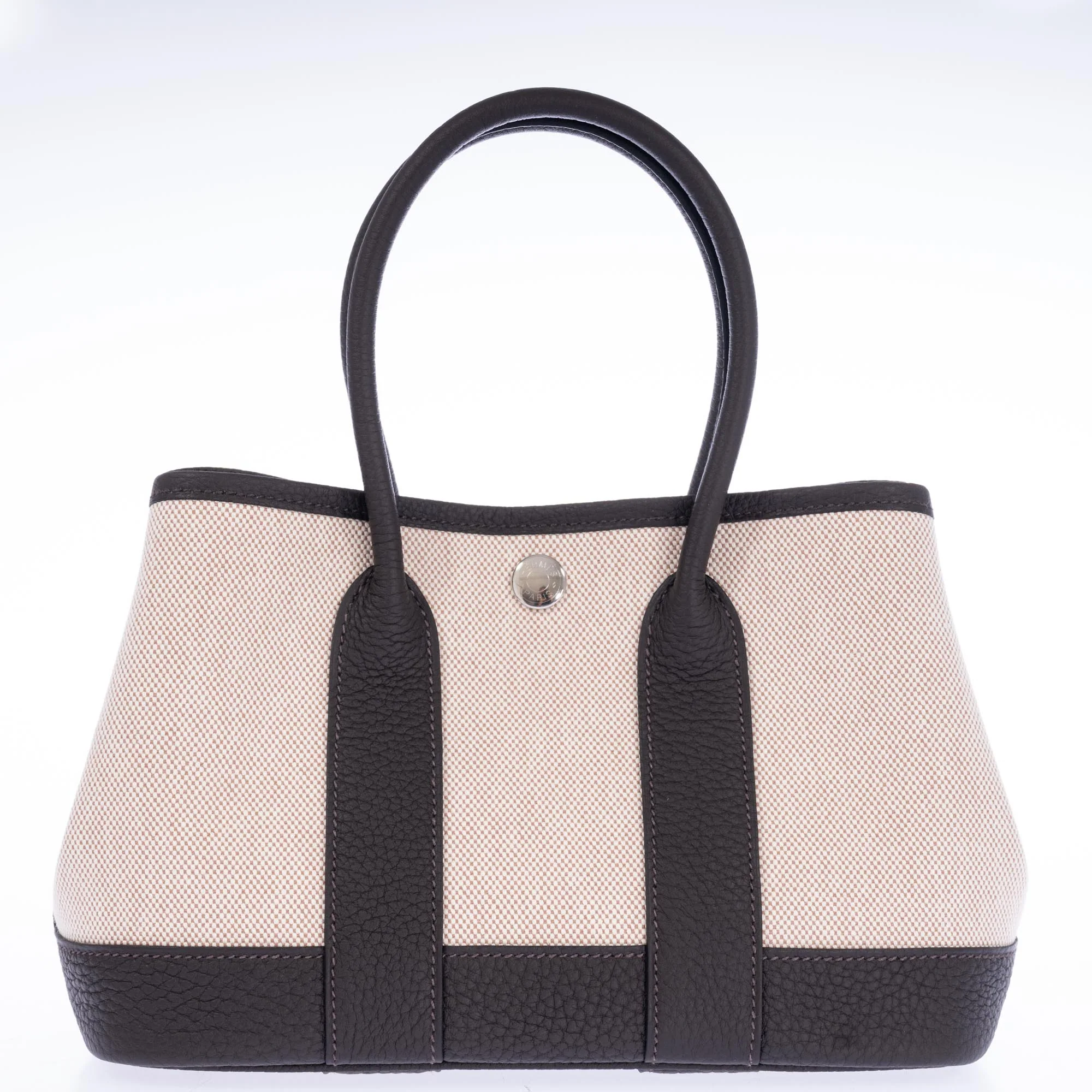 Hermès Garden Party Micro (TTPM) Toile H Viking & Ébène Negonda Palladium Hardware