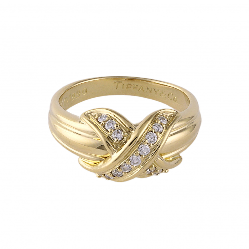 Tiffany & Co. Tiffany Signature Diamond K18YG Yellow Gold Ring