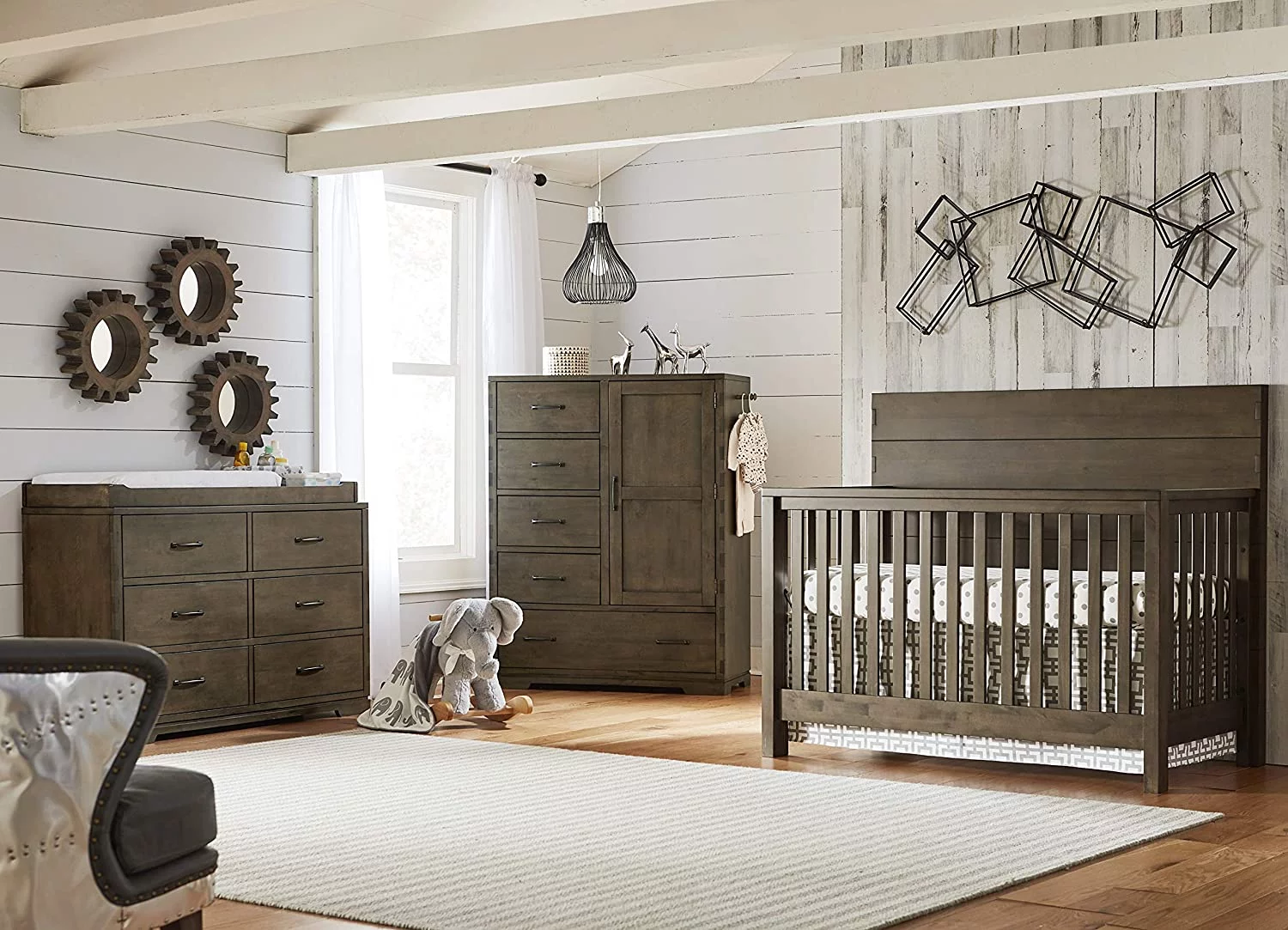Westwood Design Dovetail 5-Drawer Contemporary Wood Chest in Graphite Gray