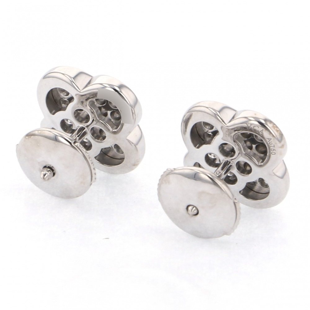 Van Cleef & Arpels Pure Alhambra Earrings 18K White Gold Diamond