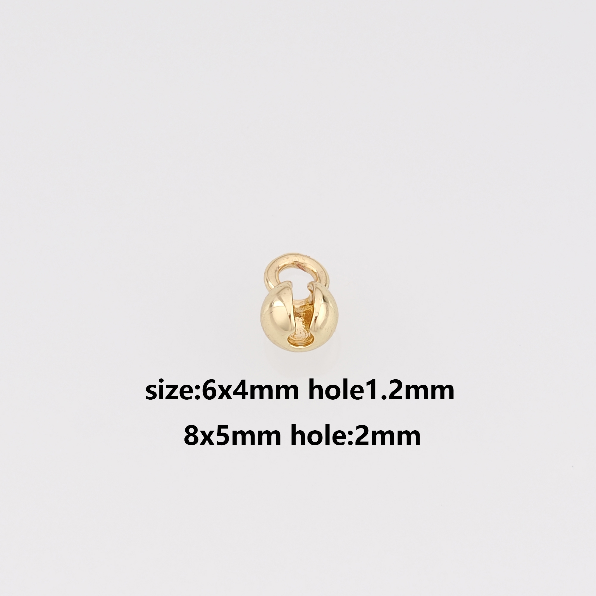 20Pcs 18K Gold Filled Crimp beads, Cord Ends,Press Type Ending Beads for Bracelet Jewelry Necklace Making Supply