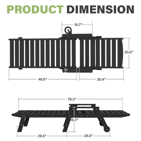 HDPE Frame Adjustable Backrest Patio Lounge Chair