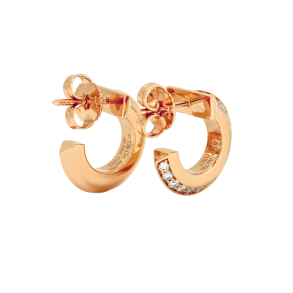 Tiffany & Co. Tiffany T Extra Mall Earrings 18K Rose Gold 69782981