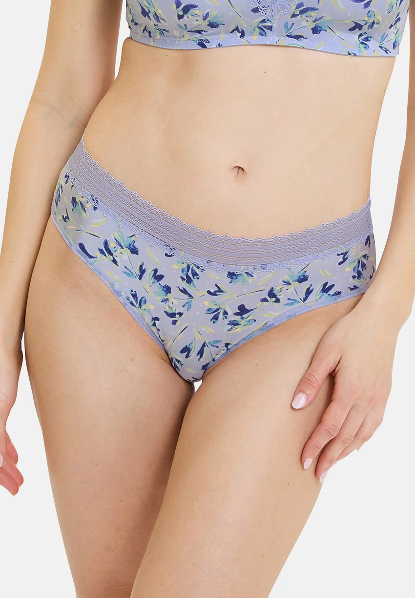 Slip Agathe Fantaisie Fleurs Mauves