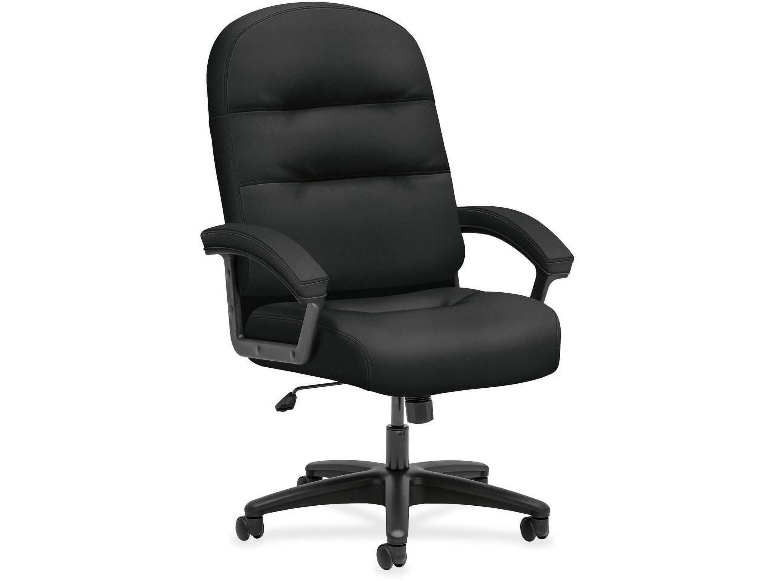 HON Pillow-Soft High-Back Chair - Fabric Black, Plush, Memory Foam Seat - Fiber Black, Fabric Back - 26.3