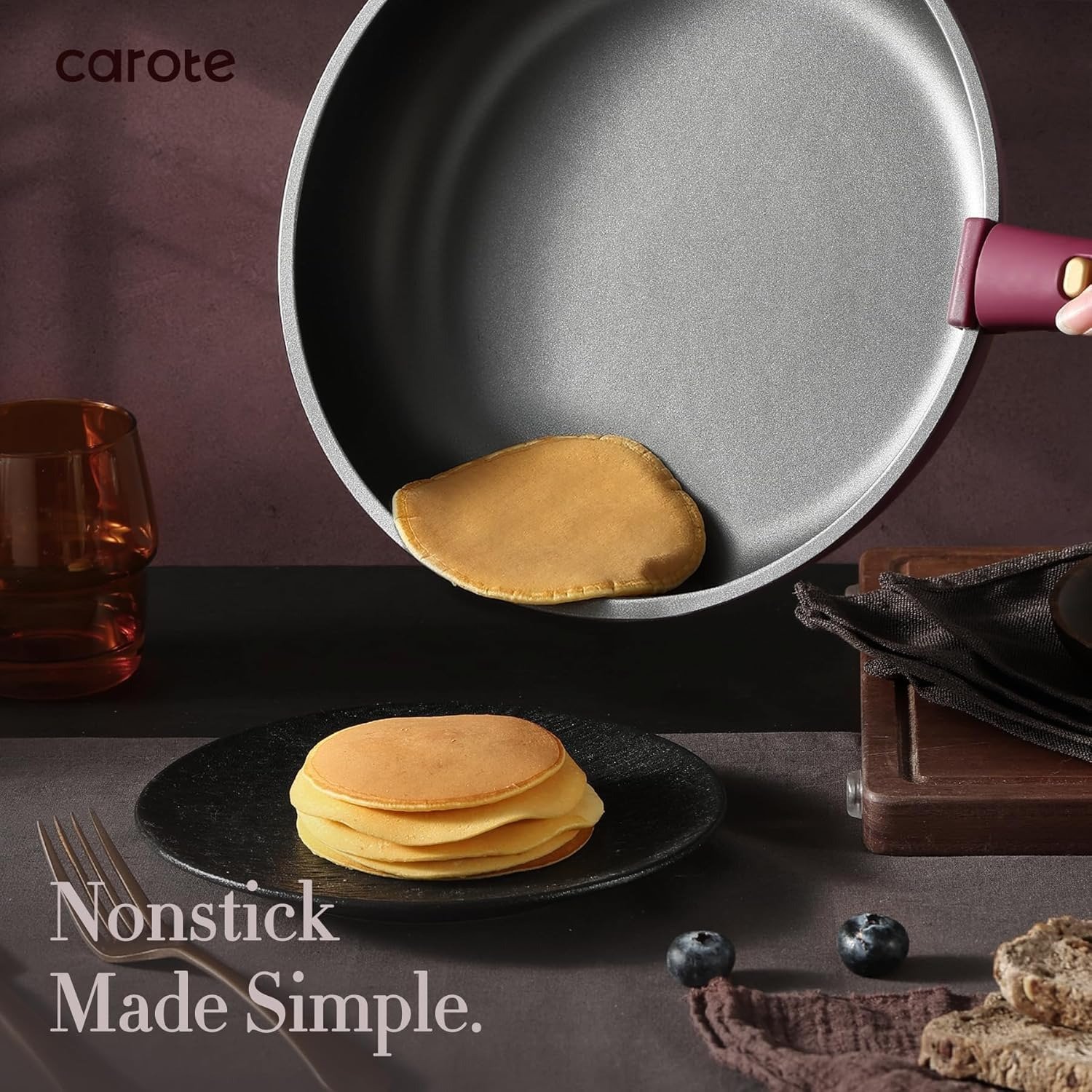 21-Piece Nonstick Cookware Set Detachable Handle Induction Compatible Gold Ultra Violet