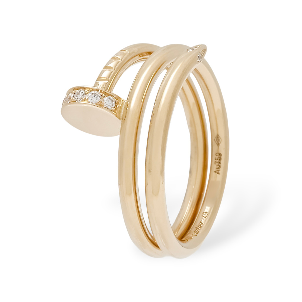 Cartier Juste un Clou Double Ring 18K Yellow Gold Diamond B4211800