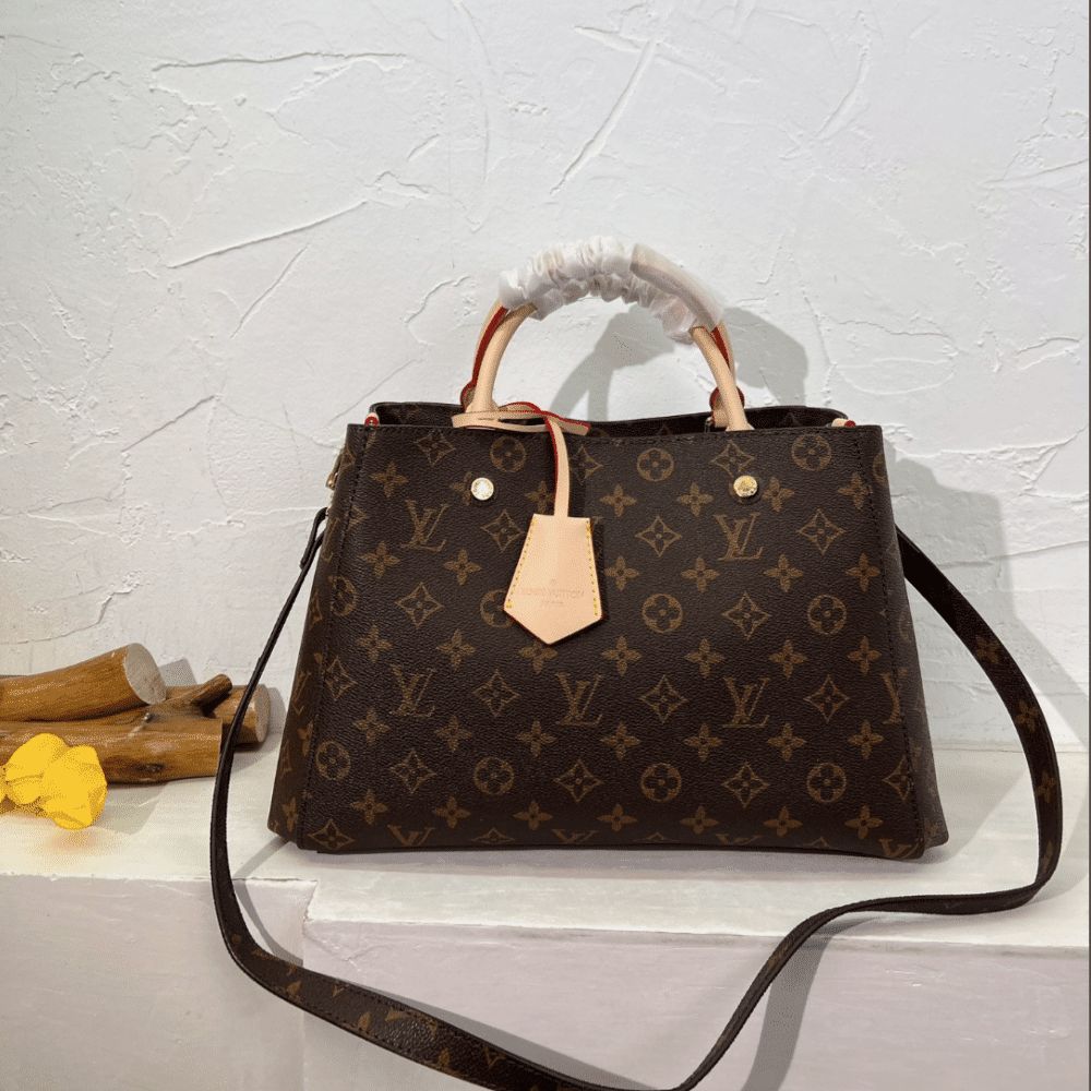 Louis Vuitton Montaigne MM Monogram Coated Canvas Brown 13 Inches M41056