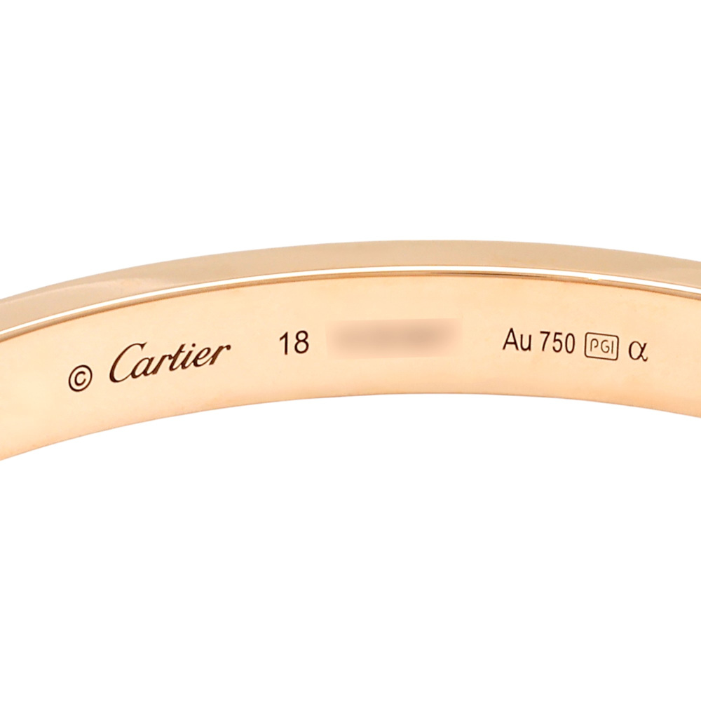 Cartier Love Classic Model Pave Diamond Bracelet 18K Rose Gold N6036900