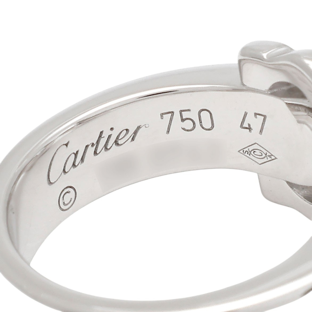 Cartier 2C Boucurse Ring 18K White Gold Diamond