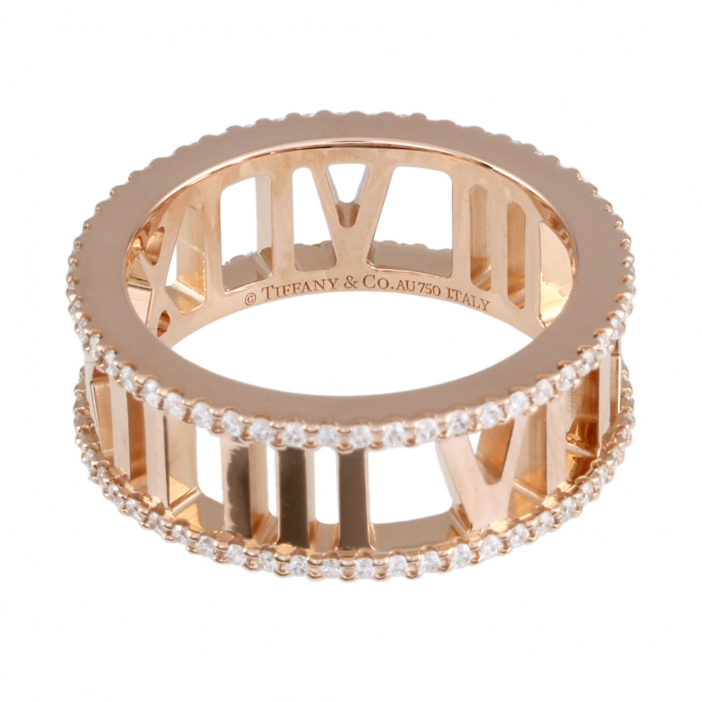 Tiffany & Co. Atlas Ring 18K Rose Gold Diamond