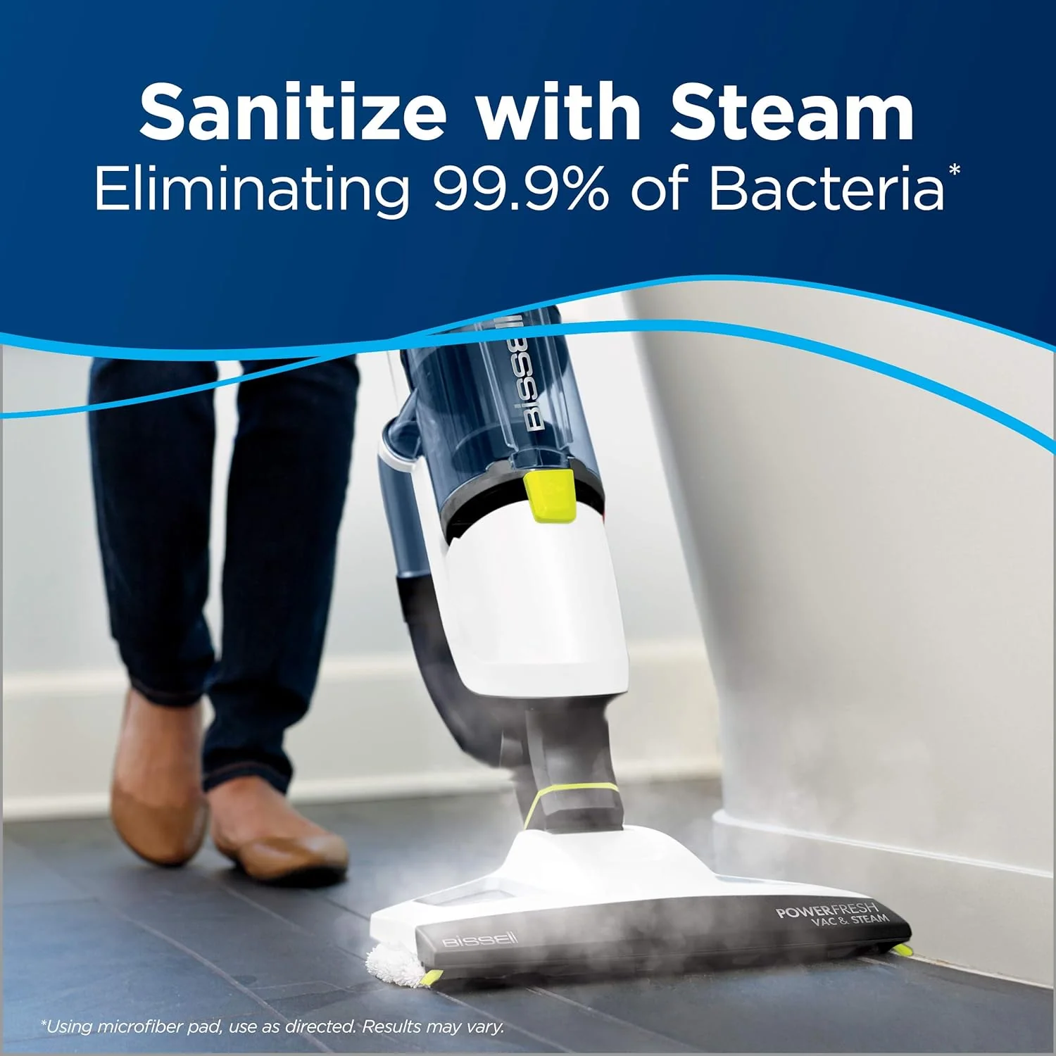 Bissell, 2747A PowerFresh Vac & Steam All-in-One Vacuum and Steam Mop, Detachable for Hard Floor