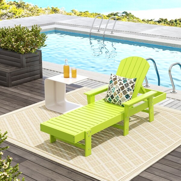 Polytrends Altura Poly EcoFriendly All Weather Reclining Chaise Lounge with Arms