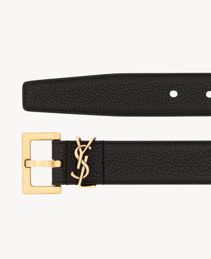 YSL CASSANDRE BELT IN GRAINED LEATHER