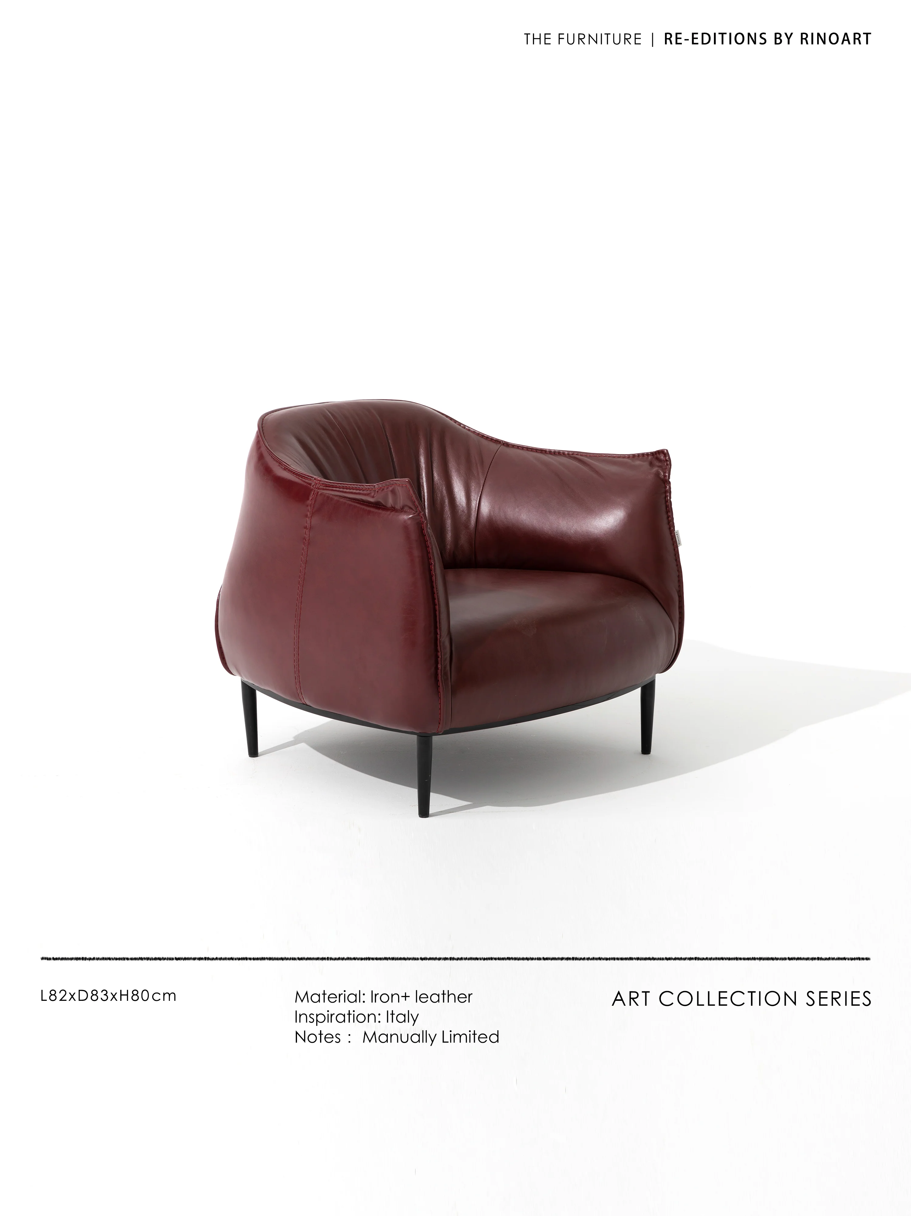 CH094 - Vintage Leather Sofa: Bordeaux, Wave Design, Living Room