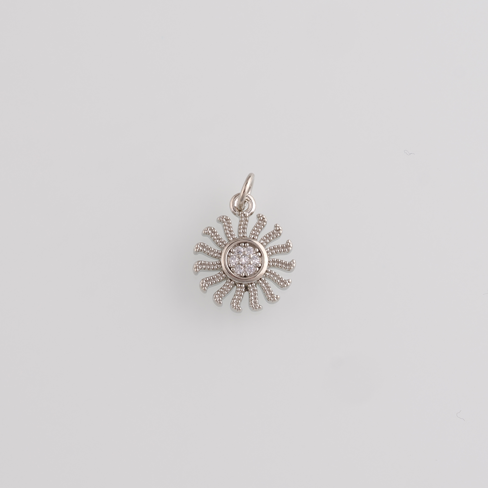 18K Gold Filled Sun Pendant,CZ Micro Pave Celestial Charm Earrings Necklace for DIY Jewelry Making Supply