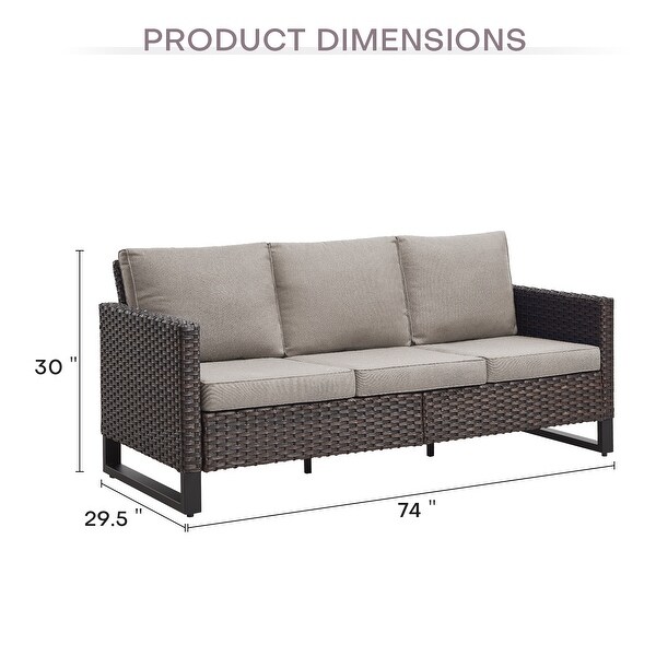PE Wicker Sofa Rocking Chair Ottoman Set of 9