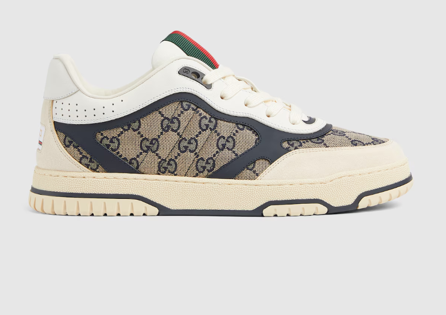 Men's Gucci Re-Web sneaker  Beige and blue Original GG canvas