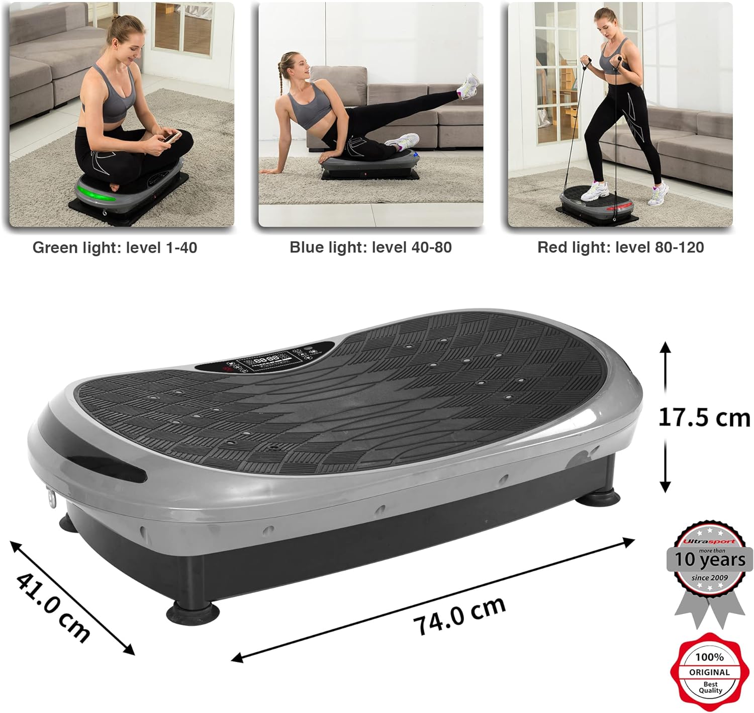 Vibration Plaque 4D, Combustion des Graisses, Perte de Poids, Moteurs Puissants, LED Colorées, Vibration Oscillation