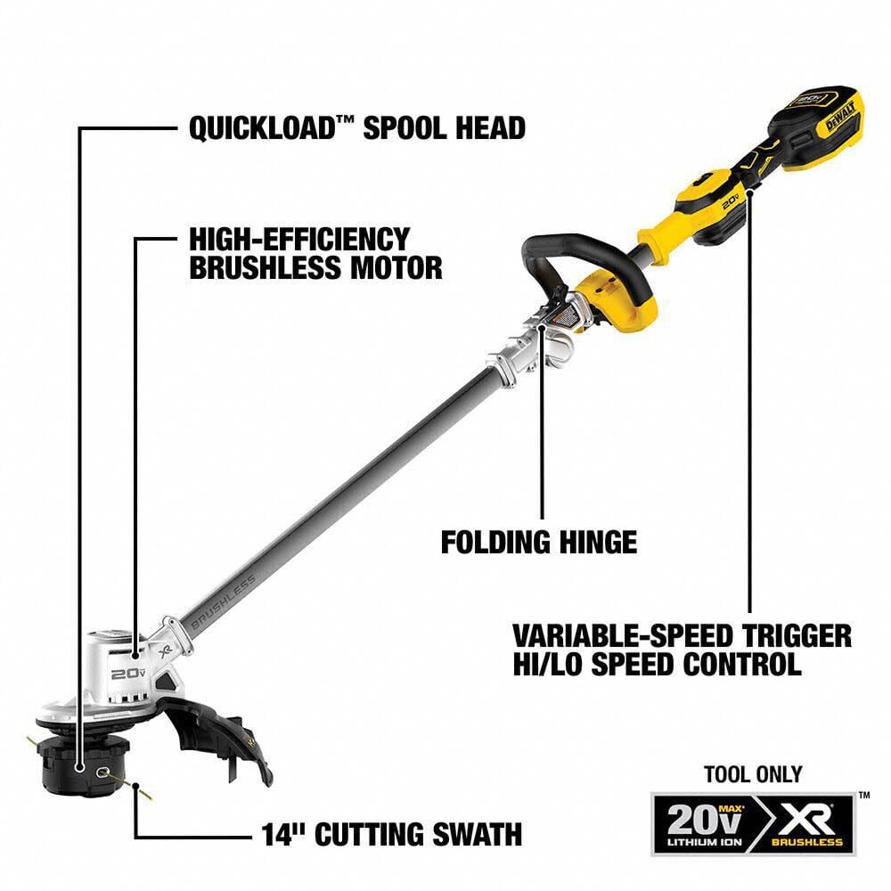 DEWALT 20V MAX* 14 in. Folding String Trimmer DCST922B