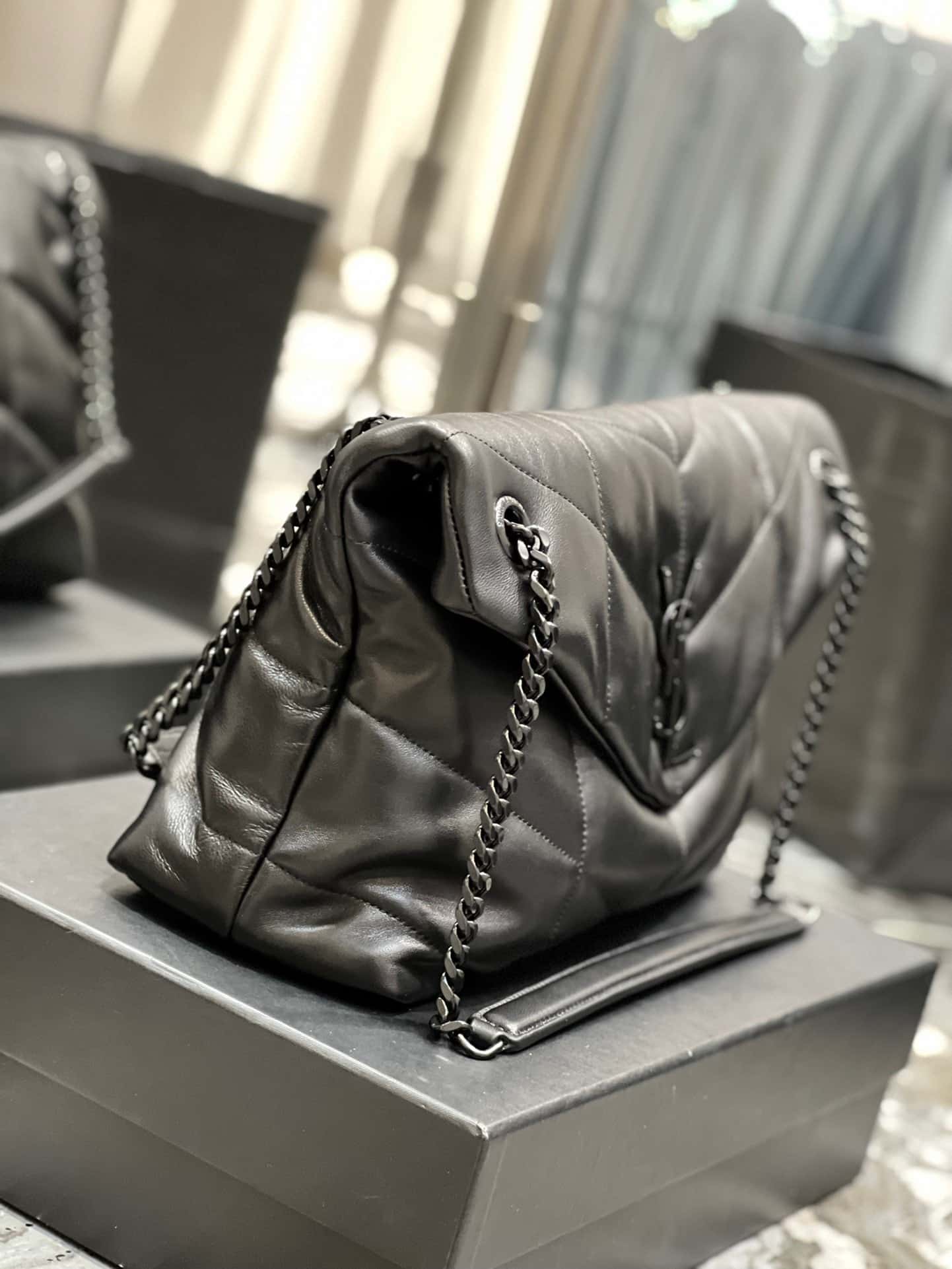 Saint Laurent Puffer Medium Chain Bag In Quilted